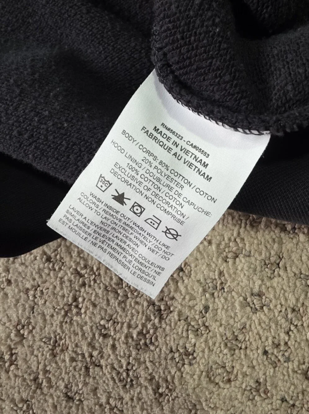 Nike Black Cropped Hoodie with White Logo